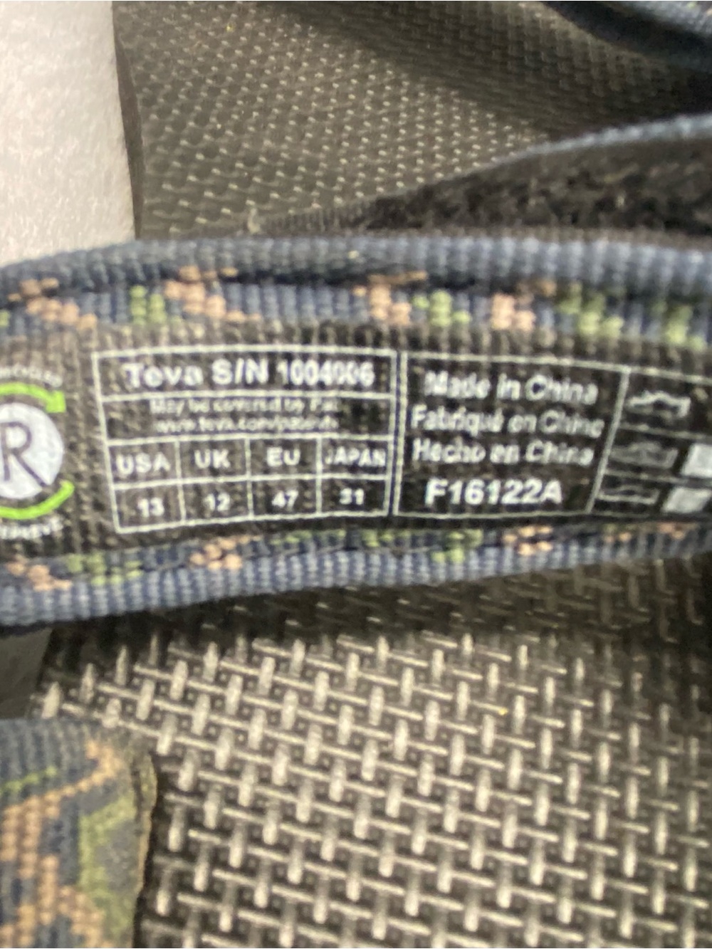 Teva Sport Sandals Mens 13 Black Green Geometric - Picture 10 of 10
